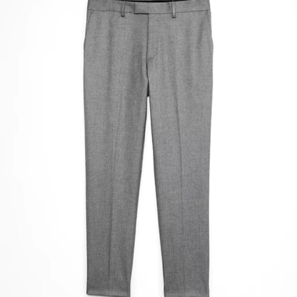 Modern Classic Crosshatch Suit Trouser in Light gray